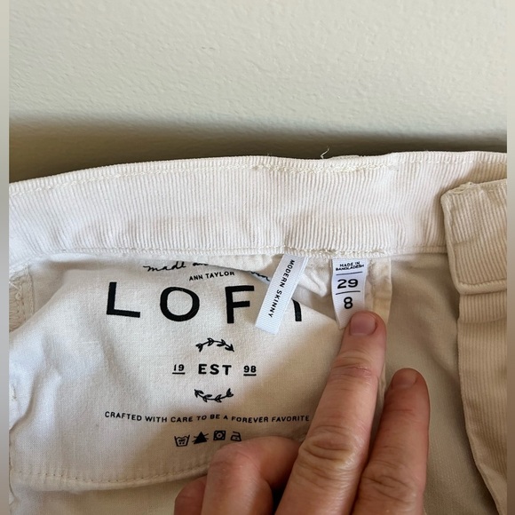 Ann Taylor - LOFT Modern Skinny White Cream Straight Leg Casual Pants - Picture 3 of 5